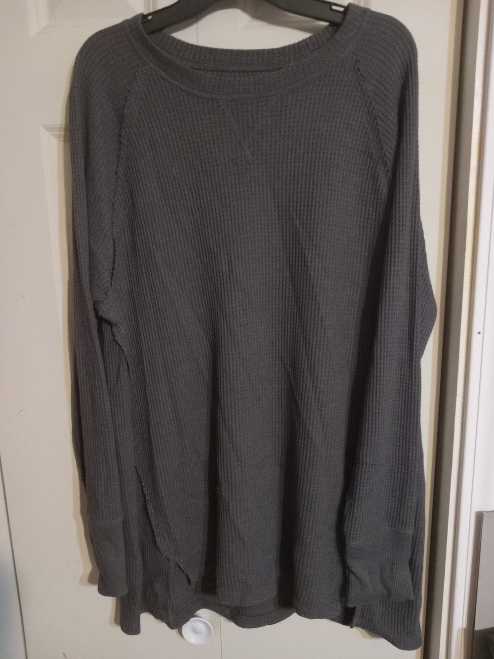 Terra & Sky Women's Charcoal Waffle-Knit Crewneck Sweater